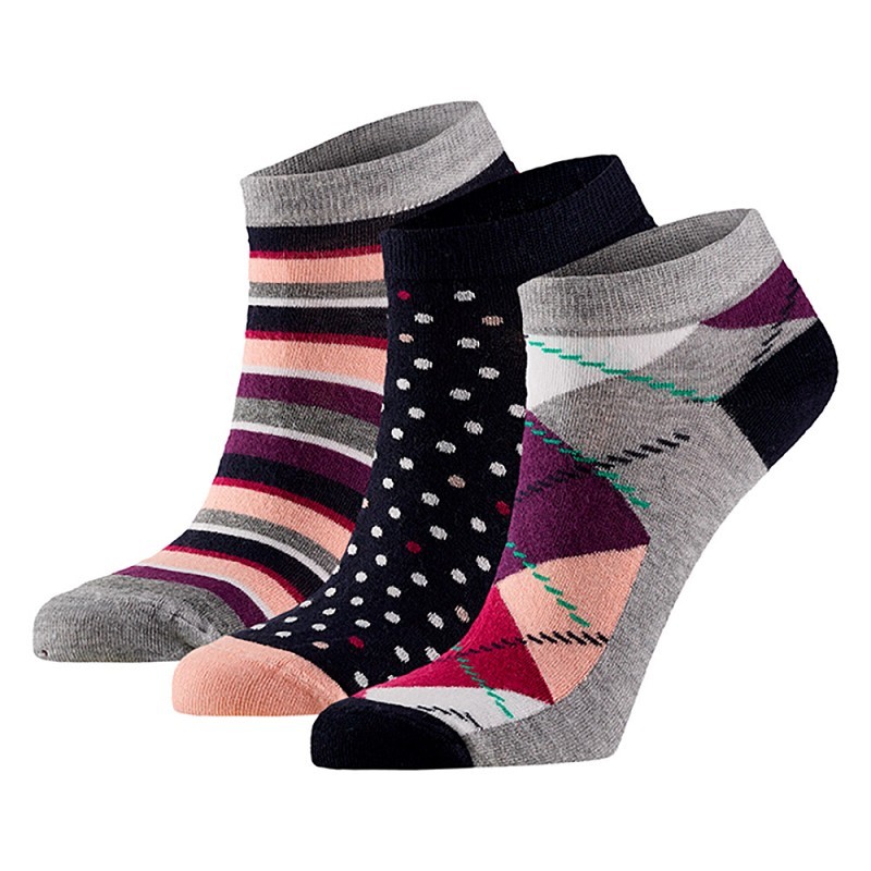 Bamboo Dames Sneakersocks 3-Pack 000131474003 3 / 6