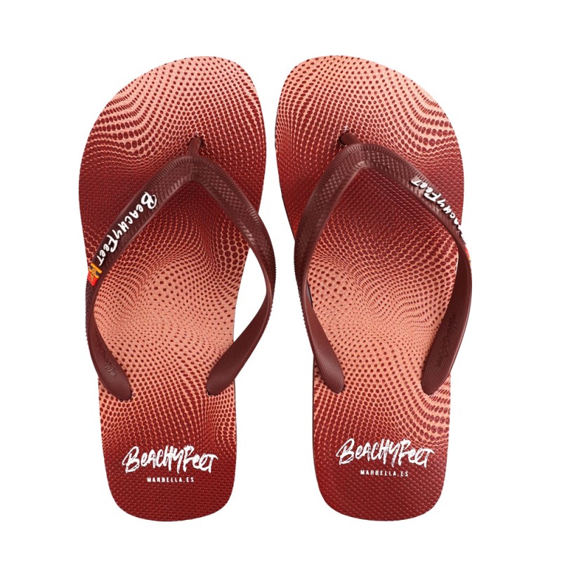 BeachyFeet Heren Teenslippers Puntos Rojos 1 / 2