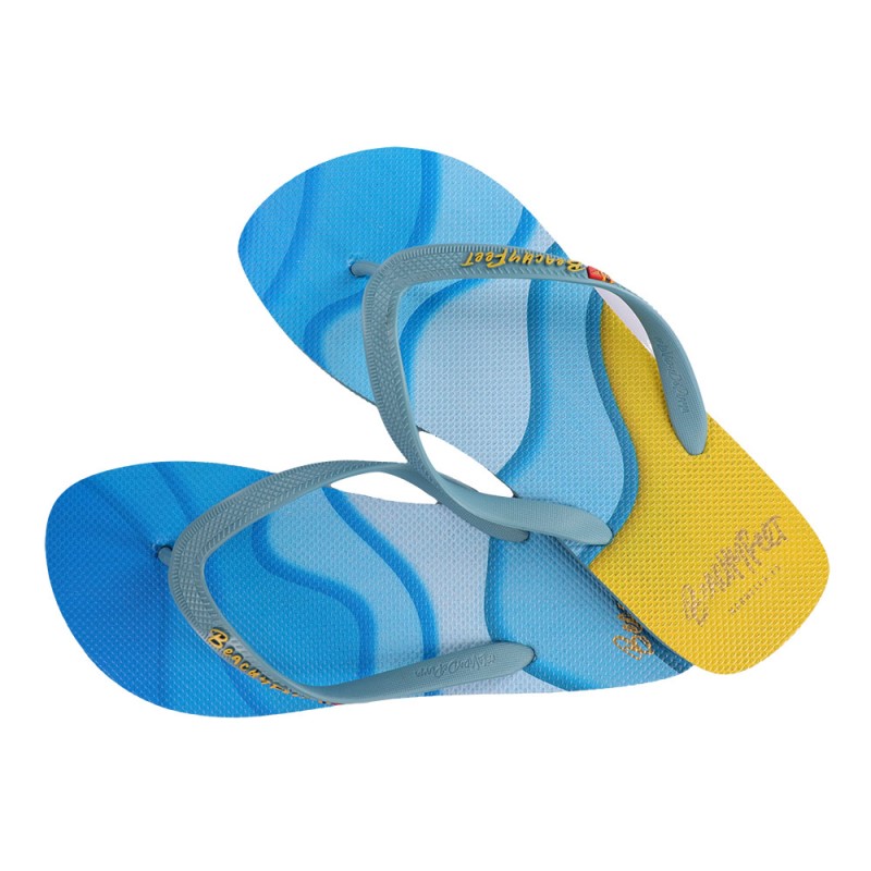 BeachyFeet Heren Teenslippers Waverider Azul Amarillo 2 / 3