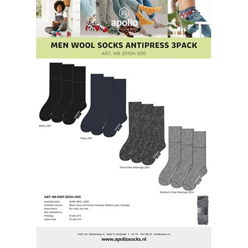 Apollo Adult Wool ANTIPRESS Sokken 3-Pack 000120104000 5 / 5