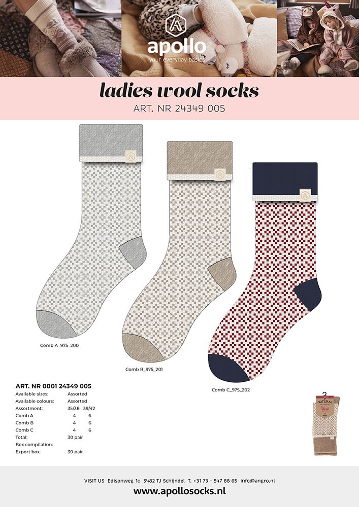 Apollo Dames Wool Home Sokken 000124349005 4 / 4